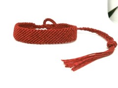 Lot 2 Bracelets Kabbalah Amulet Red Macrame Of 0 5/8in Of Wide -artesanal