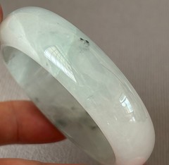 58.8mm White Green Emerald Icy Jadeite Jade Bracelet Bangle Burma Jade Bangle
