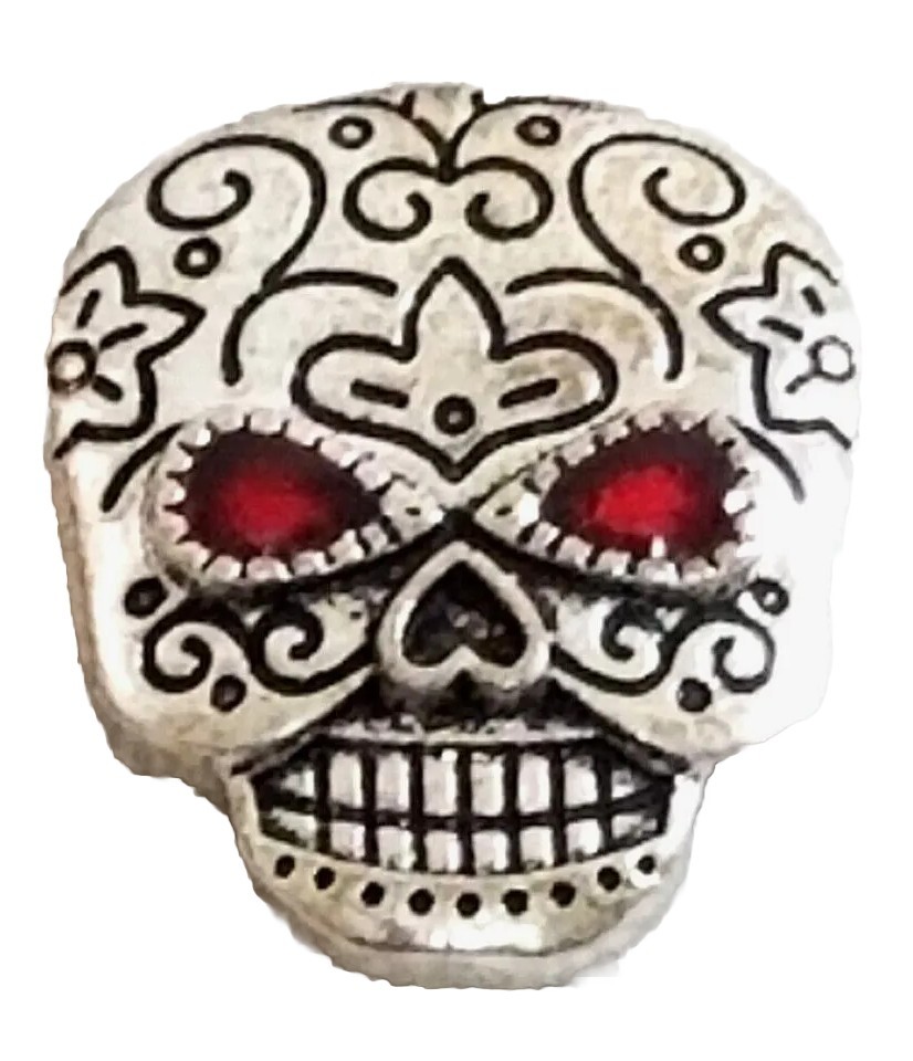 SKULL RED EYES 18mm/20mm GINGER SNAP BUTTON POPPER FOR INTERCHANGEABLE JEWELRY