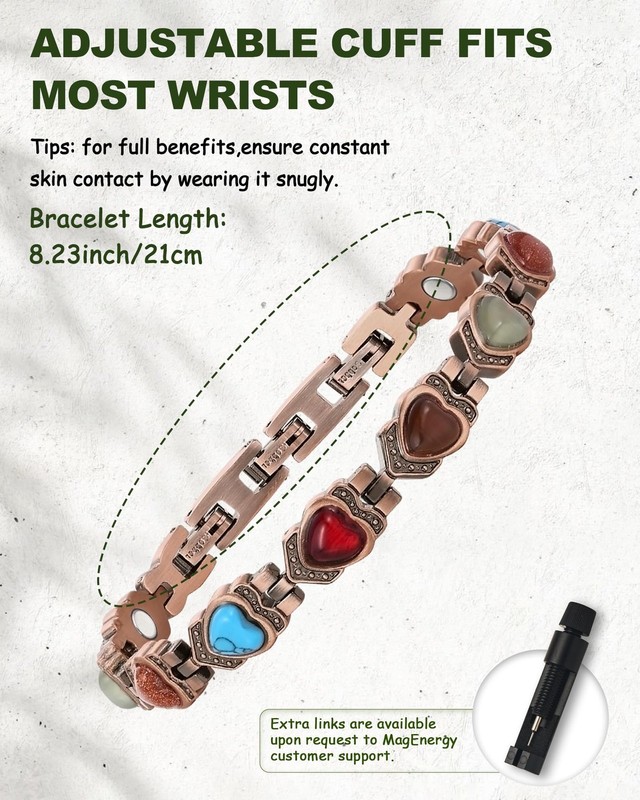 99.99% Pure Copper Magnetic Bracelet for Adult, Anti-Oxidation Scratch Resistant gallery
