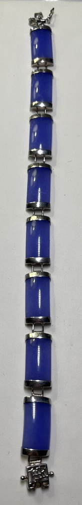 8mm lavender jade bracelet 7 1/2 inches long set in sterling silver 925