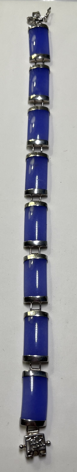 8mm lavender jade bracelet 7 1/2 inches long set in sterling silver 925 gallery