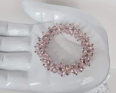 VintagePink Aurora Borealis Round Crystal Faceted Bead Stretch Bracelet