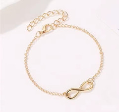 Infinity Lucky Charm Chain Adjustable Bracelet Gold Lobster Clasp 18.5-26.5cm