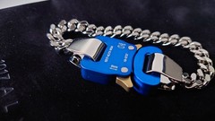 1017 Alyx 9SM Classic Chainlink Bracelet MTY0001 Silver/Blue L/XL S22 Brand New