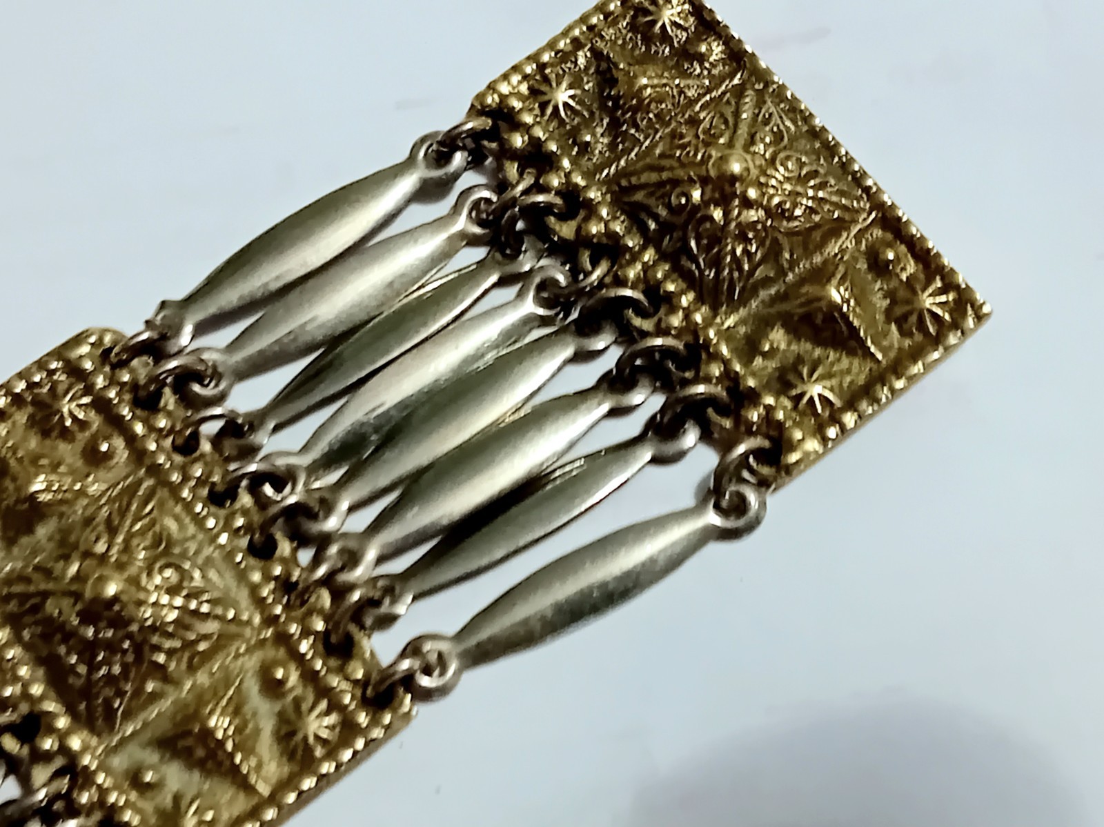 19cm Long Alpaca Mexico Hecho En Panel Bracelet A597 gallery