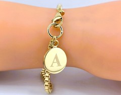 Milor Italian Bronze Bracelet 7 1/2″ Charm Letter “A” New 2030N
