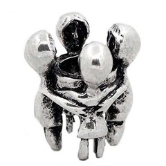 Family Charm Mom,dad and Kids Hugging European Bead Compatible for Most European