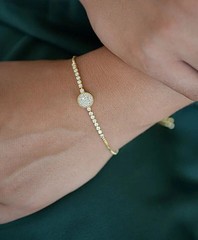 5 Ct Round Simulated Diamond Women Bolo Tennis Bracelet 14k Yellow Gold Plated