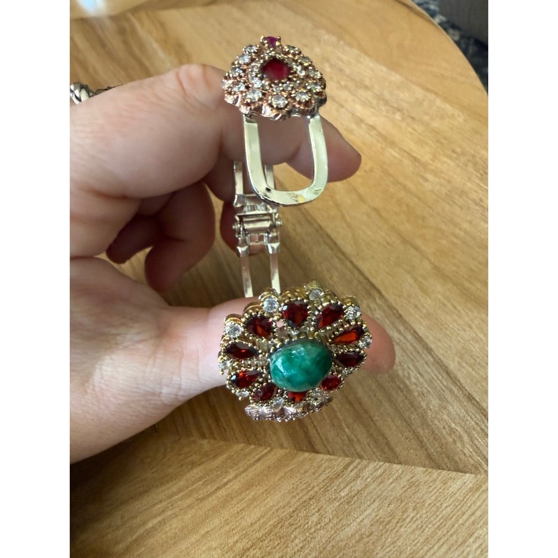 Ruby, White, Pink, Emerald, Silver, Gold, & Rose Gold Rhinestone Hinge Bracelet gallery