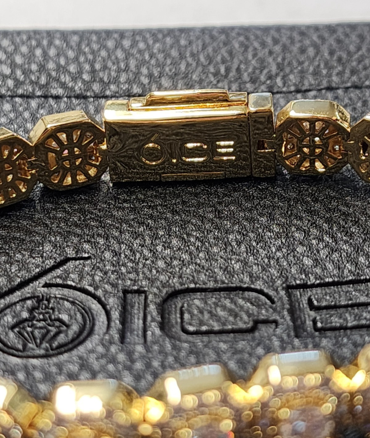 6ice 18K Gold Plated Micro Cluster Tennis Bracelet 7" gallery