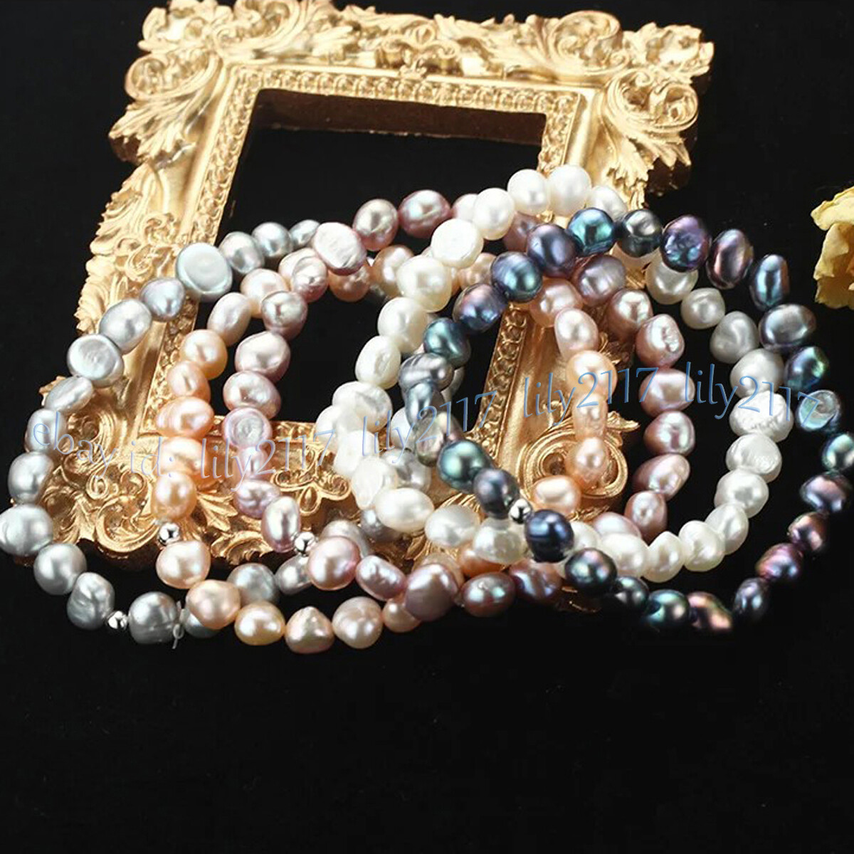 Elegant 4-12mm Genuine Natural Multicolor Freshwater Baroque Pearl Bracelet 8'' gallery