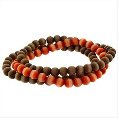 Three Strand Cats Eye Bead Strech Bracelet