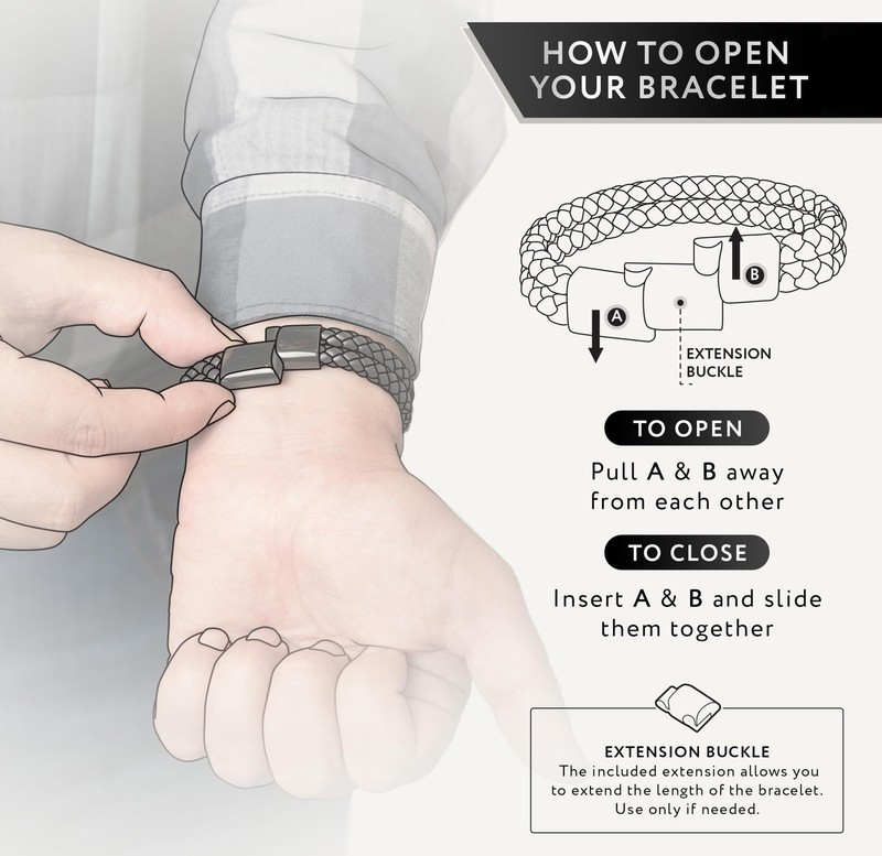 ® Black Leather Bracelet for Men – Premium Artisan Handcrafted Double Strand ... gallery