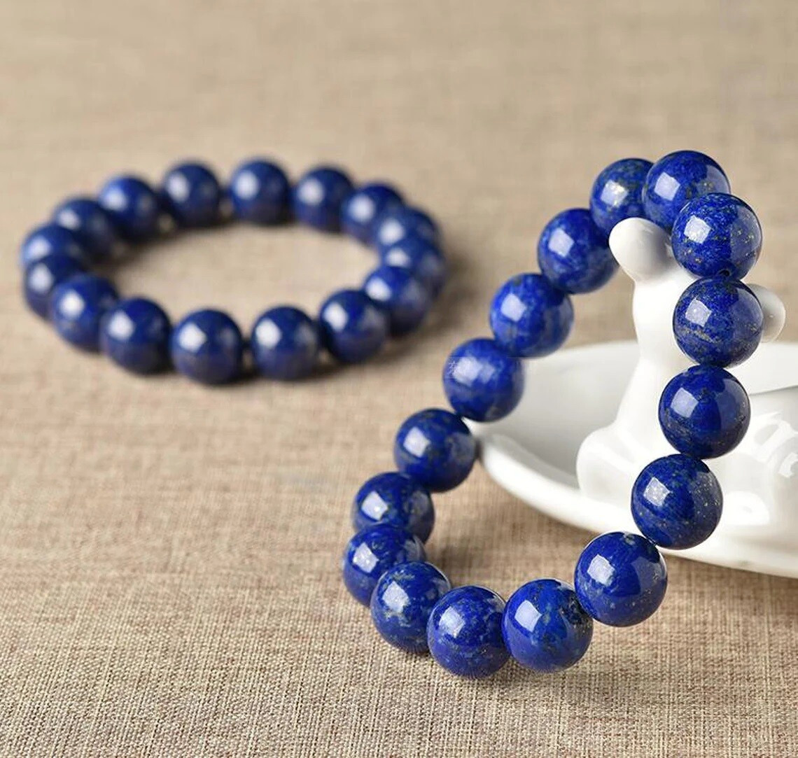 Natural Lapis Lazuli 8mm Beads Blue Gemstone Chakra Balance Man Stretch Bracelet gallery