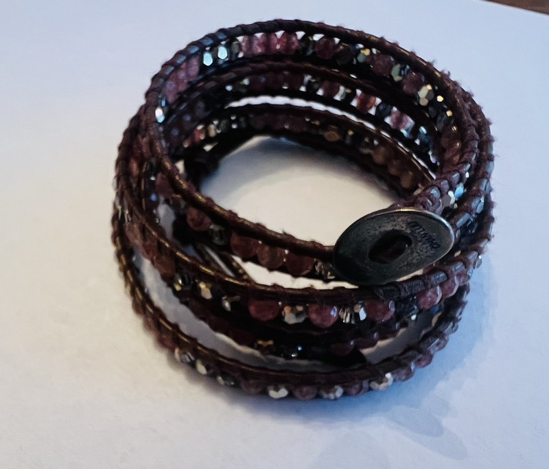 Authentic Chan Luu Rose Quartz And Crystal Mix Wrap Bracelet gallery