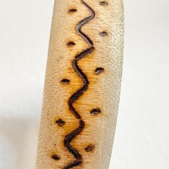 Beige Tan Engraved Wood Bangle Bracelet Boho Artisan Natural