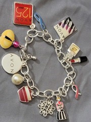 Avon Charm Bracelet Silver tone 125 Year Anniversary Enamel Multicolor Signed