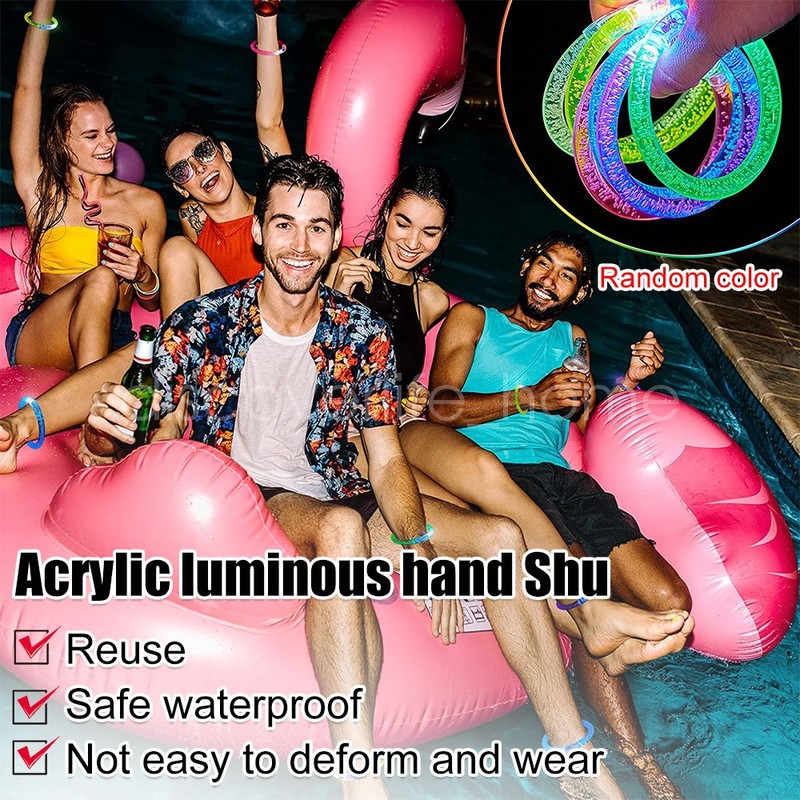10PCS LED Light Up Flashing Glow Sticks Bracelet Wristband Party Supplies gallery