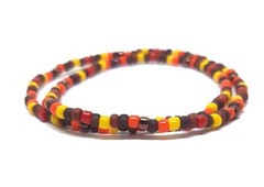 Autumn Colors Double Wrap Seed Bead Stretch Bracelet –Fall Jewelry