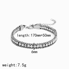 Tennis Chain Bracelet Stainless Steel Rhinestone Crystal Minimal Women Jewelry