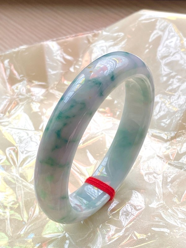 【JadeiteBird】55mm 100% Natural Grade A Jadeite Jade Bangle Bracelet gallery