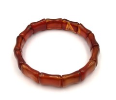 Multicolor Genuine Jade Agate Tiger’s Eye Amethyst Bamboo Joint Bangle Bracelet