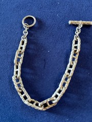 JUDITH RIPKA Sterling Silver Toggle Link Bracelet Size 8”