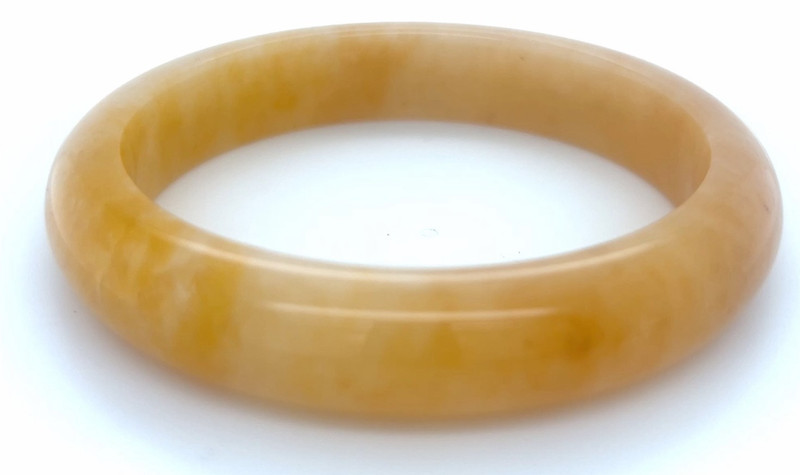 Half Moon Peach Grade A Burmese Jadeite Bangle gallery