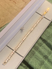 Adjustable Gold Tennis Bracelet, 38-40 Sim Diamonds, 18kGF, 7-7.5″ CRUISE RRP£99