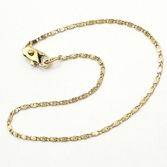 Modern Snail or Spiral Link Gold Tone Thin Chain Bracelet Simplistic 6.5 Inch