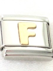 Authentic Nomination Italian Charm Letter F 9mm 18k Gold Classic Link R79