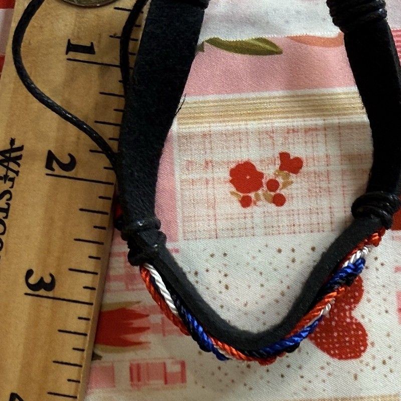 Bracelet USA 250 Years Red White Blue America PU Leather Surfer Knot Wrist Cuff gallery