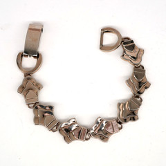 JayCraft Vintage Silver Tone Fancy Link Bracelet 7 inch Fold Over Clasp