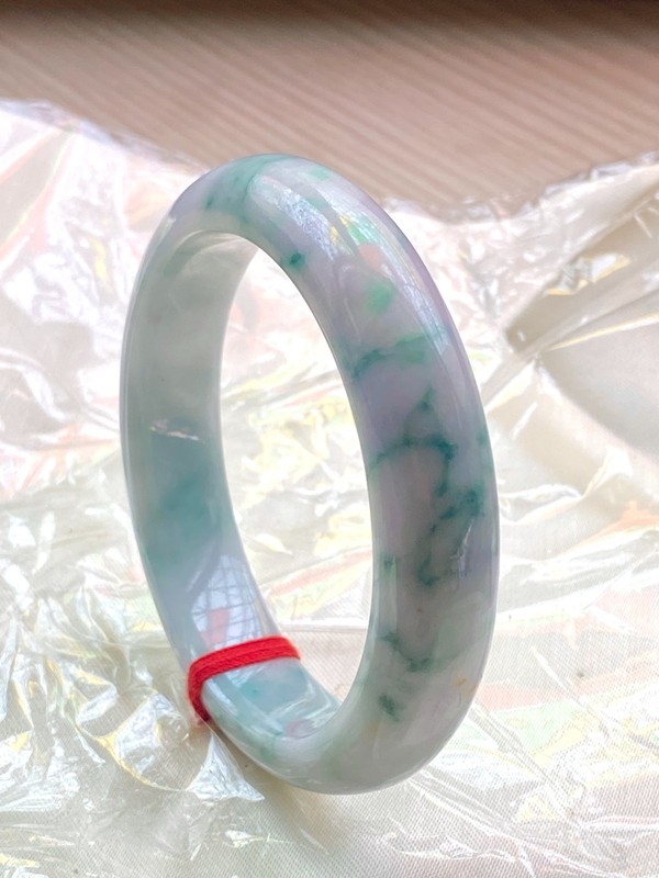 【JadeiteBird】55mm 100% Natural Grade A Jadeite Jade Bangle Bracelet gallery
