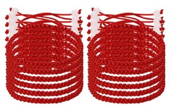 Red Hand String Bracelet 12Pcs Adjustable Braided Lucky Cord Bracelet Strap for