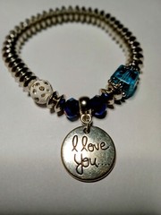 Valentine I love you gift stretch bracelet everyday wear for someone special
