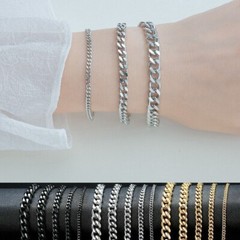 Unisex Women Men 3/5/7mm Stainless Steel Curb Cuban Link Chain Bracelet 7/8/9″