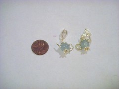 LUCITE LIGHT BLUE TEA POT CHARM DANGLE FOR BRACELETS OR PENDANTS