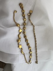 Stainless Steel Set Of Three Charm Bracelets