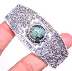 Star Galaxy Jasper 925 Sterling Silver Handmade Jewelry Cuff Adst. C7879-41