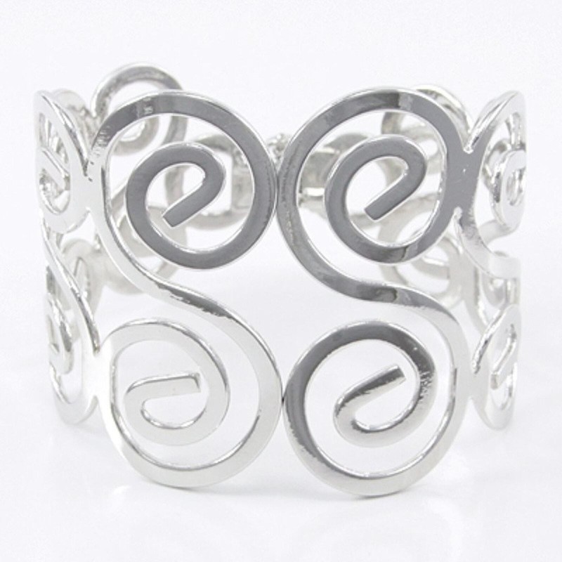 Silver Scroll Hinge Cuff Fashion Bracelet NWT gallery