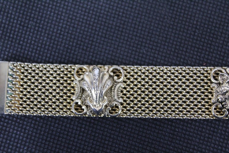 Bracelet 6 3/4" Gold-tone Alloy Bracelet Weave 3/4" wide Stamped Marino gallery