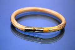 CHANEL PVC Pipe Tube Clear Bracelet Bangle Gold Yellow Accessories France Used