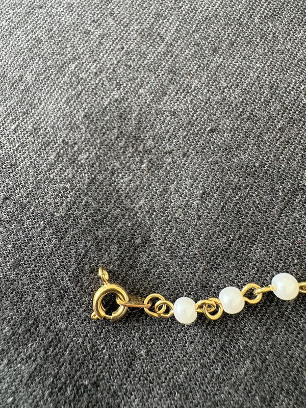 Gold & Pearl 1st Communion Bracelet Chalice & Blessed Mary Charm Clasp Needs TLC gallery