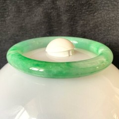Certified Grade A Green 59-60mm Natural Burma Jade jadeite Bangle Bracelet
