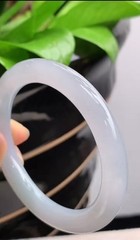 Cerified 52/53mm Natural Jadeite Old Pit Ice White Moonlight Round Bangle 小号