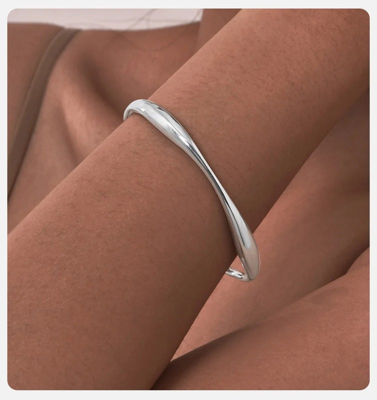 Stainless Steel Wrist Opening Bracelet Bangles For Women Girls Hand Jewelry gallery