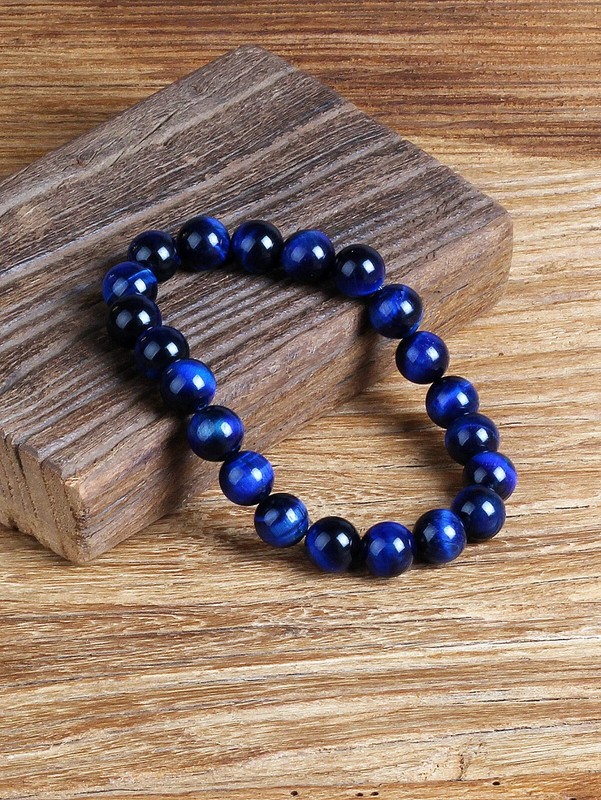 BESTSELLER 8MM Blue Tiger Eye Bracelet Energy Crystal Stone Healing Reiki Gifts gallery