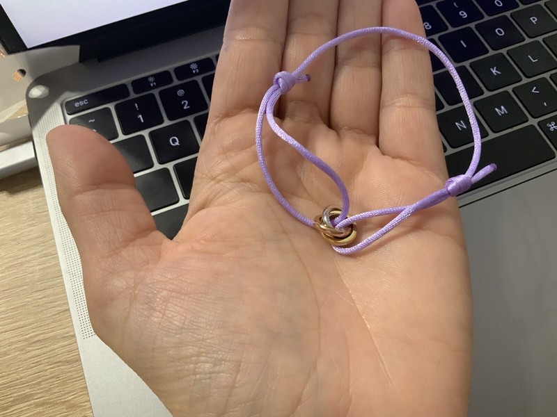 Gold infinity Light Purple Lace Ribbon Bracelet gallery